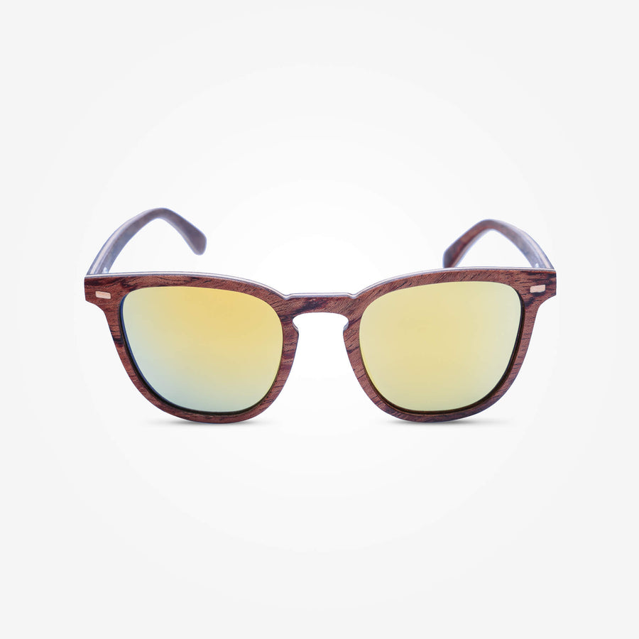 Lunettes de Soleil en Bois - Clubmaster Gold