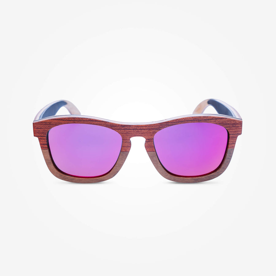 Lunettes de Soleil en Bois - Wayfarer Pink