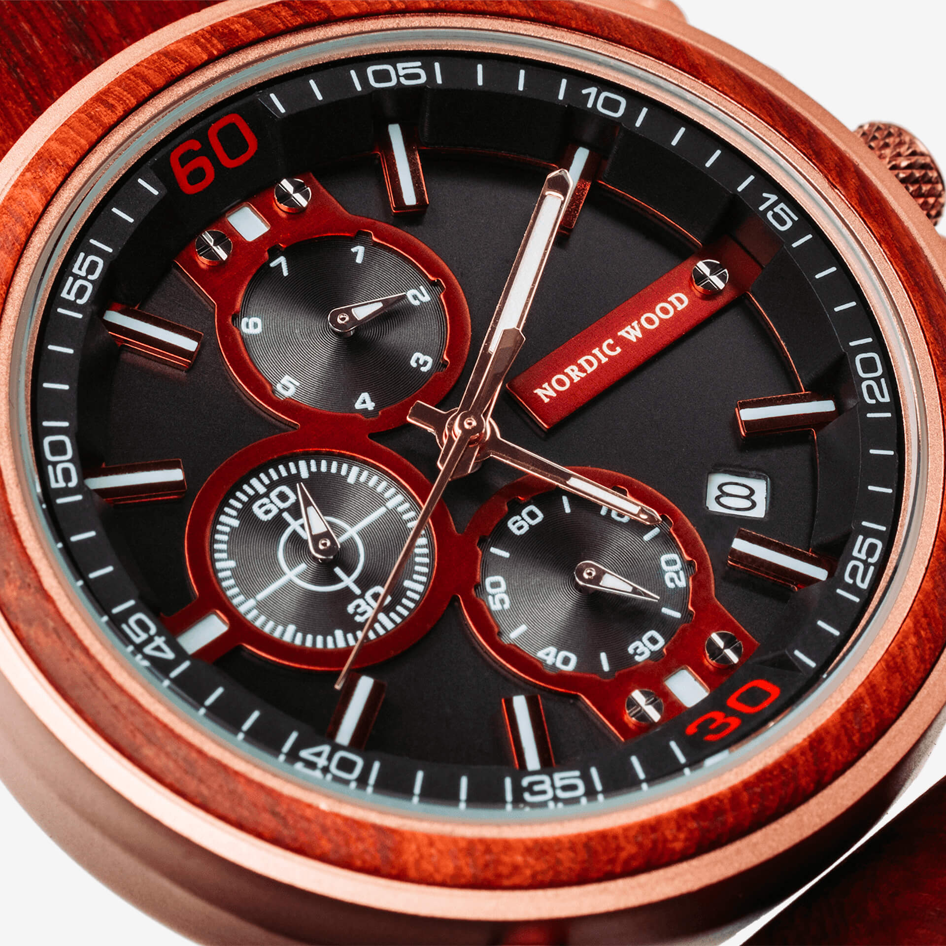 Montre en Bois Homme - Wild Red