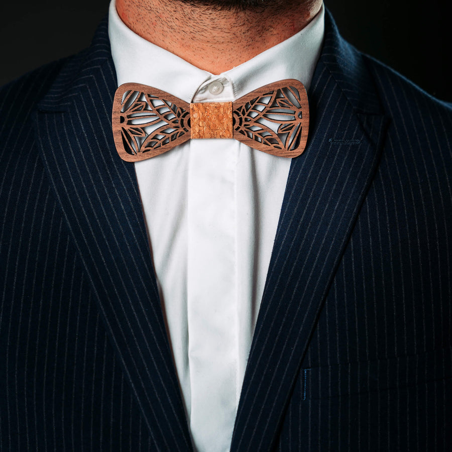 Noeud Papillon en Bois - Bambou Beige