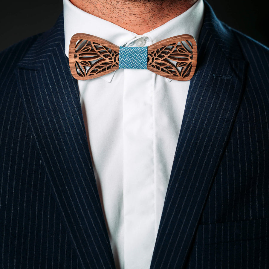 Noeud Papillon en Bois - Bambou Bleu