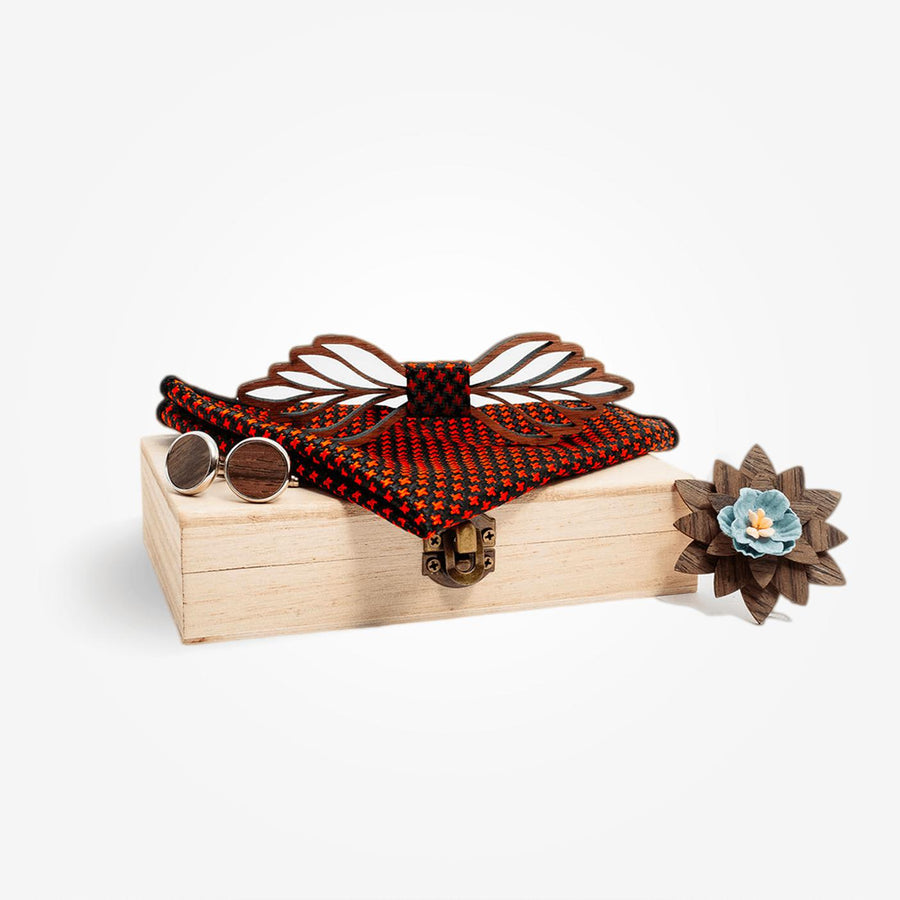 Coffret Noeud Papillon - Mirabellier Rouge