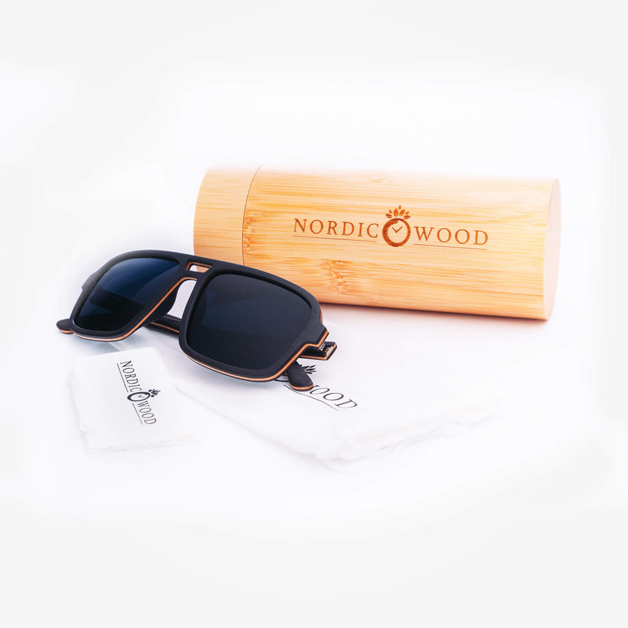 Lunettes de Soleil en Bois - Nomad Black