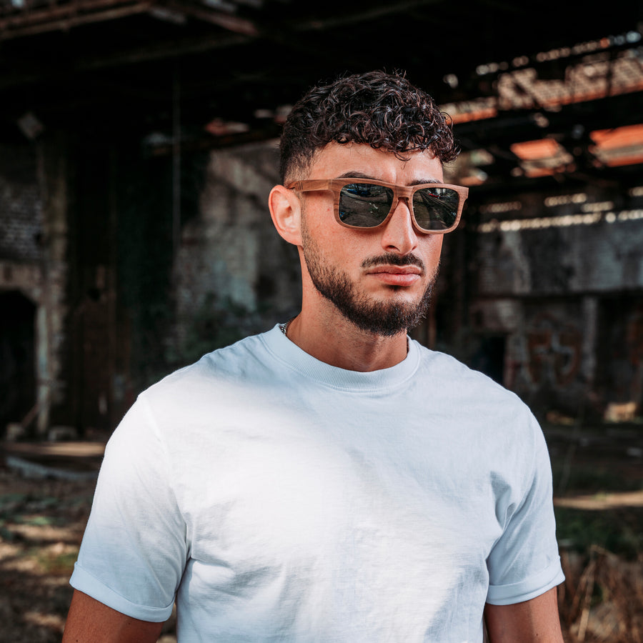 Lunettes de Soleil en Bois - Wayfarer Grey