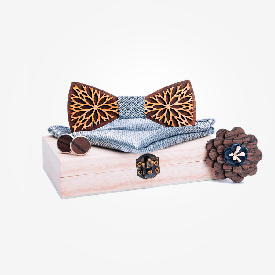 Coffret Noeud Papillon - Frêne Gris