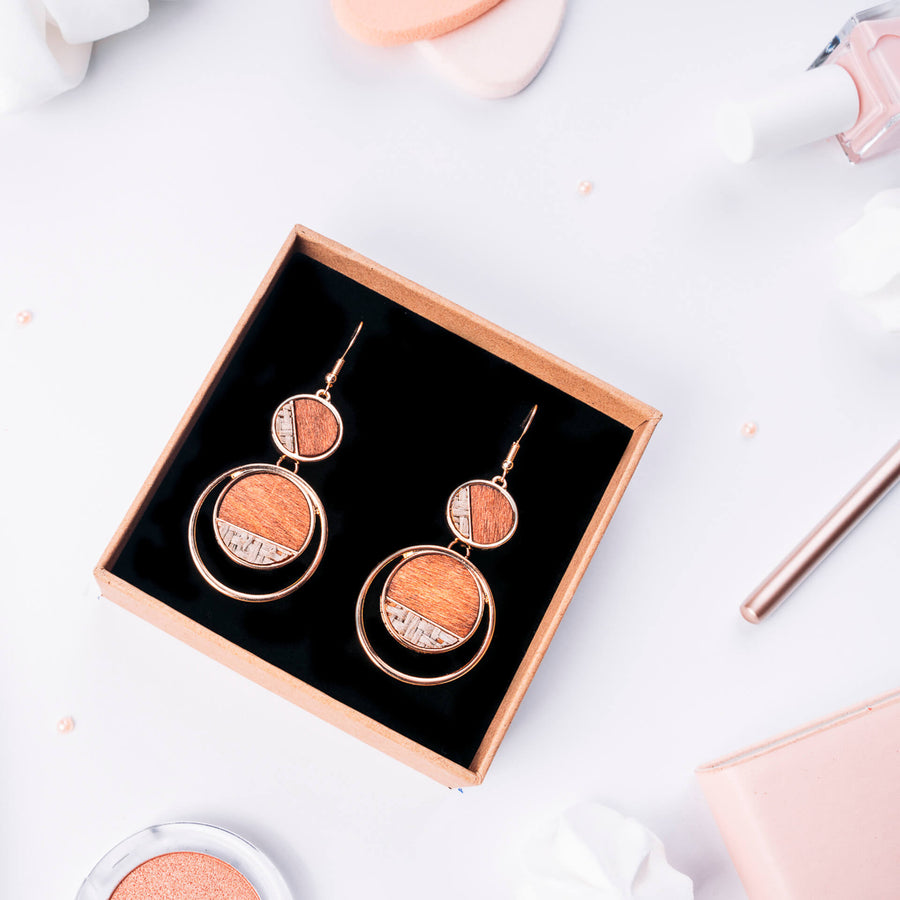 Boucles D'oreilles en Bois - Moonlight