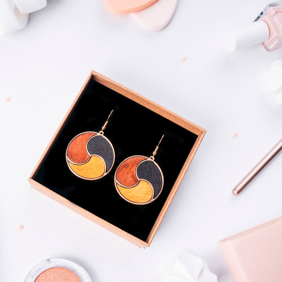 Boucles D'oreilles en Bois - Infinity