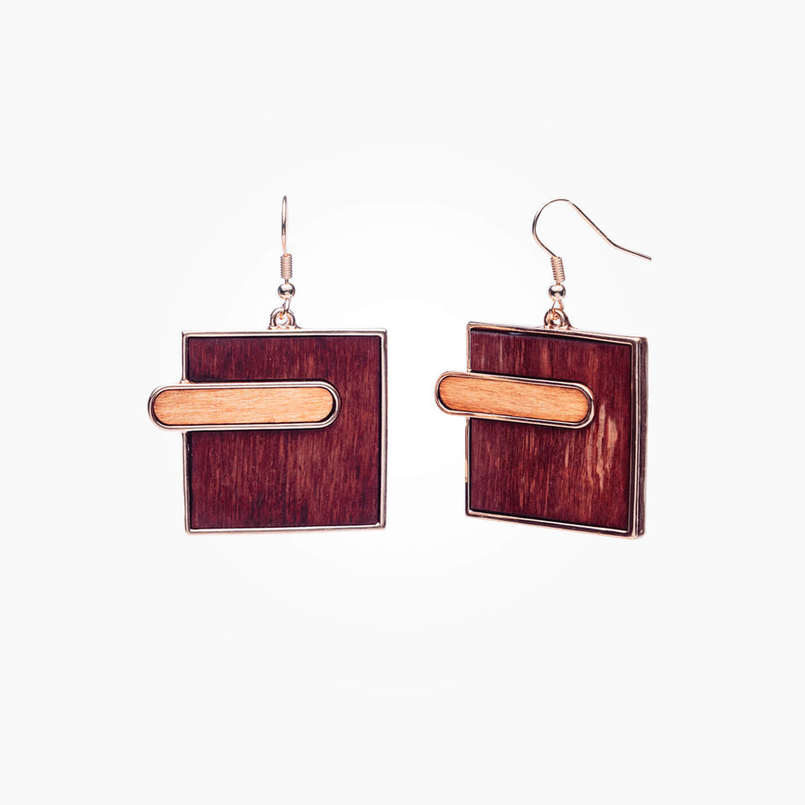 Boucles D'oreilles en Bois - Creation XII