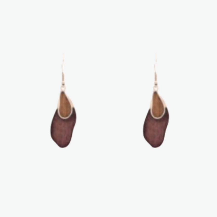 BOUCLES OREILLES bois femme
