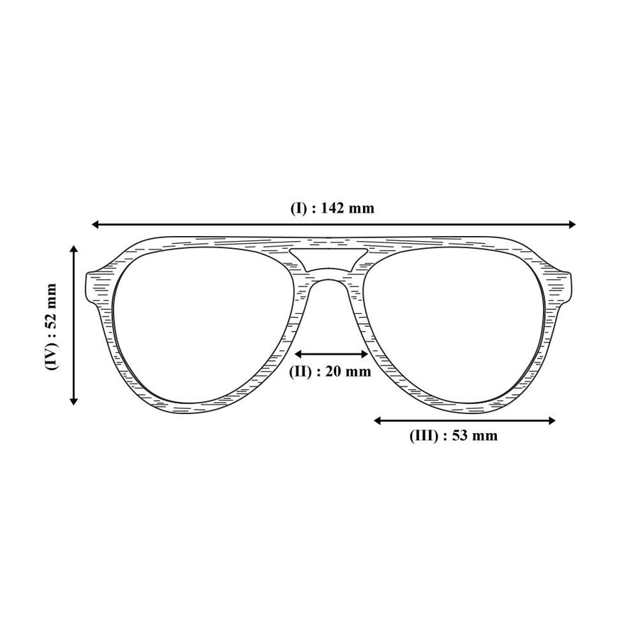 Lunettes de Soleil en Bois - Aviator Black