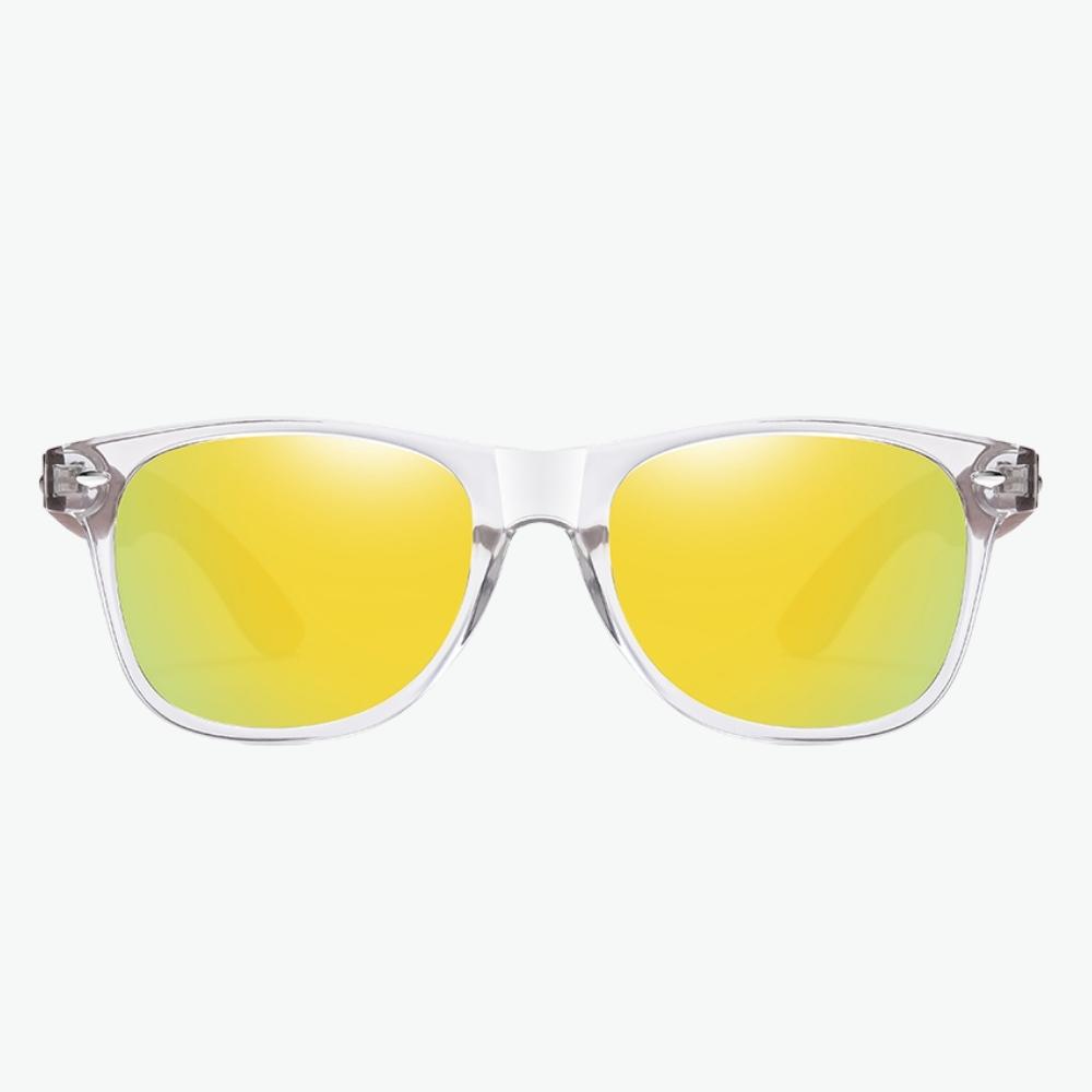 lunettes de soleil jaune en bois