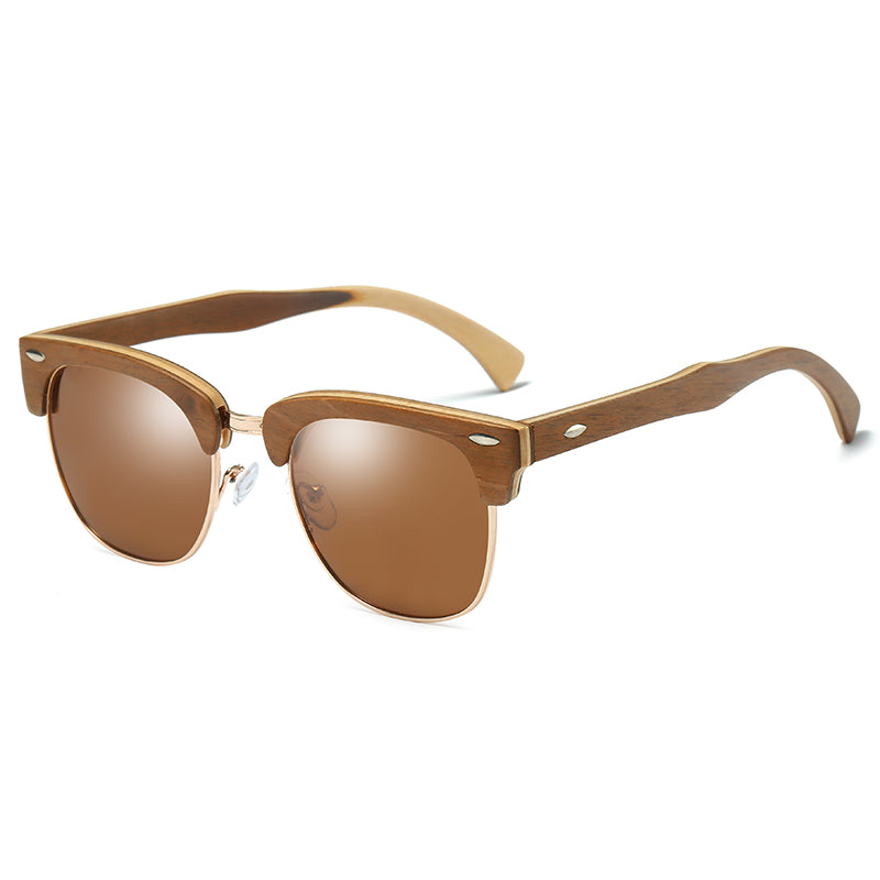 lunettes en bambou brun