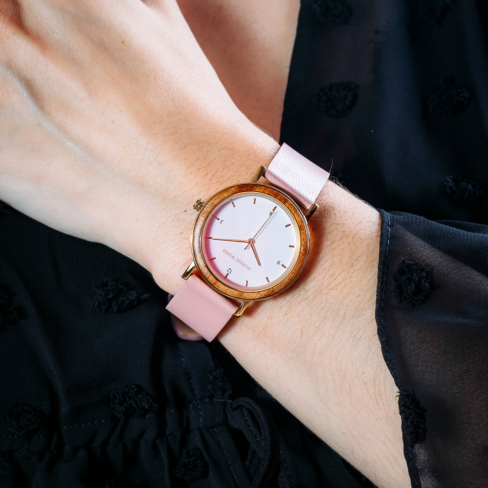 Montre en Bois Femme - Pure Pink