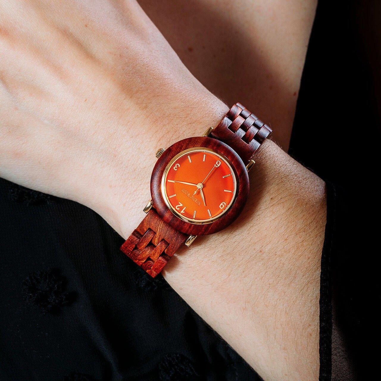 Montre en Bois Femme - Classic Red