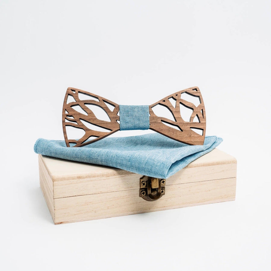noeud papillon tissu bleu