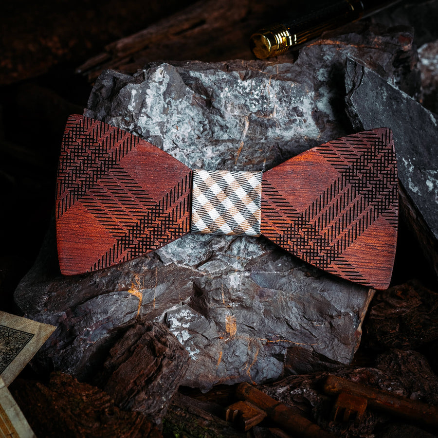 Noeud Papillon en Bois - Châtaignier Brun