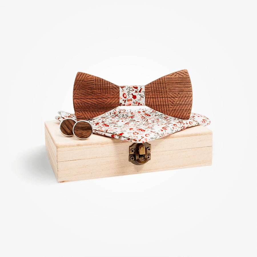 Coffret Noeud Papillon - Hêtre Fleuri