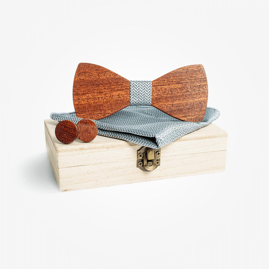 Coffret Noeud Papillon - Erable Gris