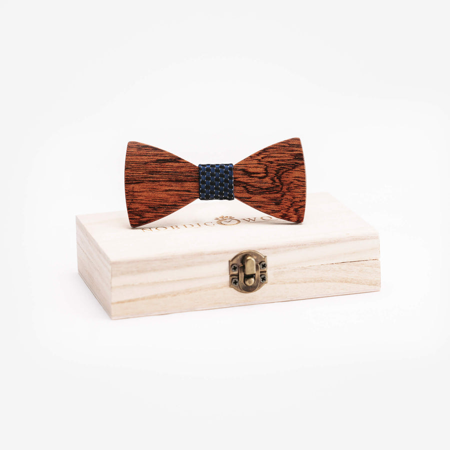 Noeud Papillon Bois Enfant - Eleagnus Foncé