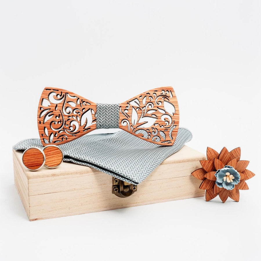 Noeud Papillon Premium - Merisier Gris