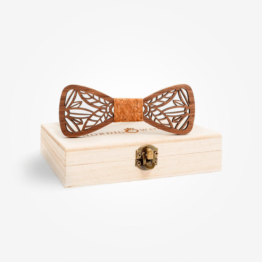 Noeud Papillon en Bois - Bambou Beige