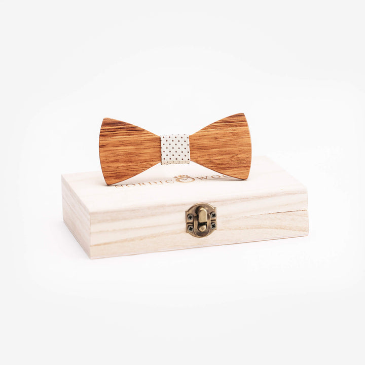 noeud papillon en bois enfant blanc
