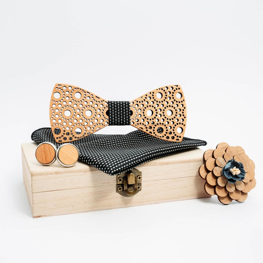 noeud papillon noir pois