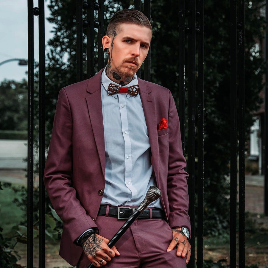 noeud papillon tissu rouge homme