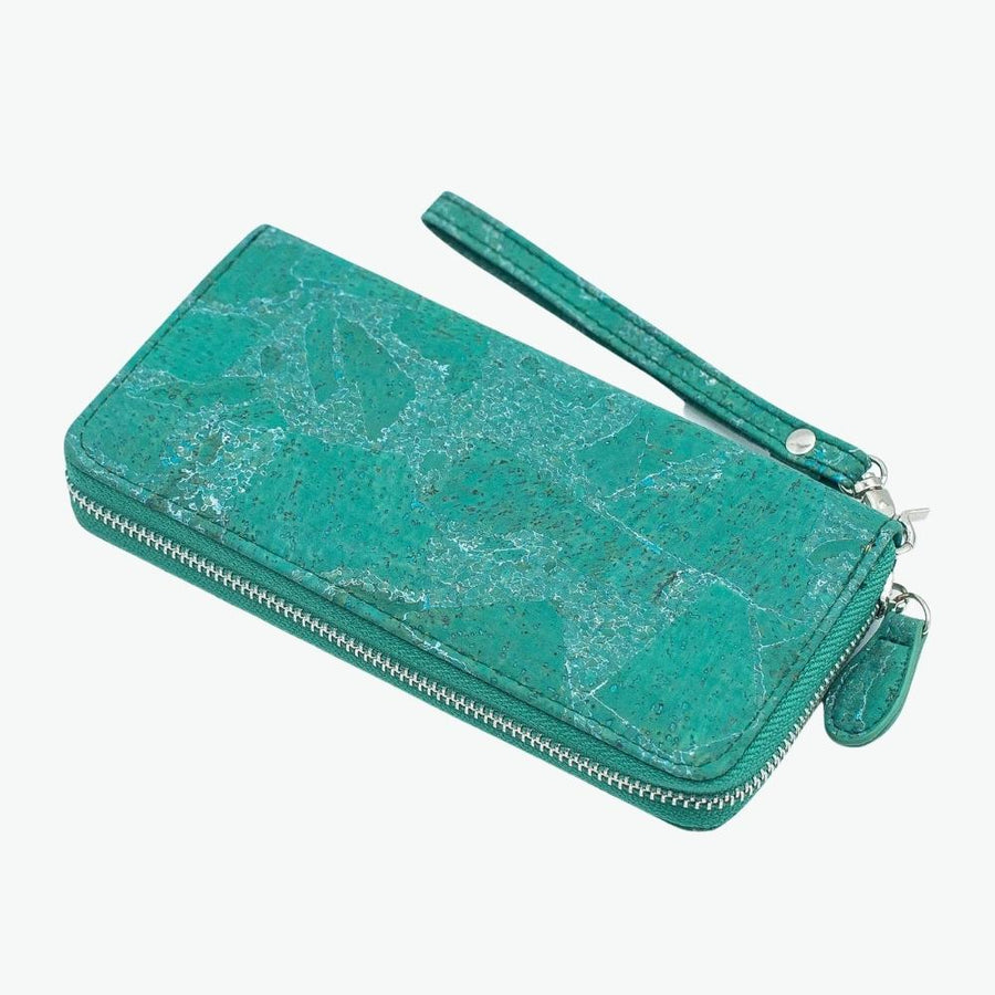 portefeuille en liège femme azur