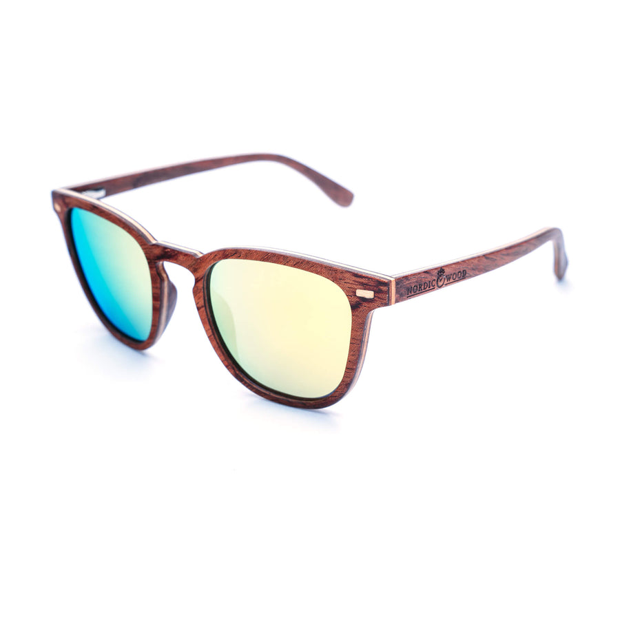 Lunettes de Soleil en Bois - Clubmaster Gold