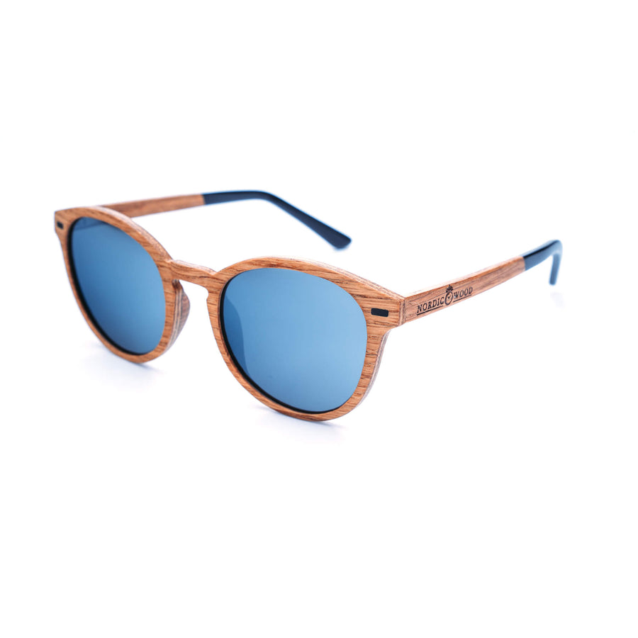 Lunettes de Soleil en Bois - Round Silver